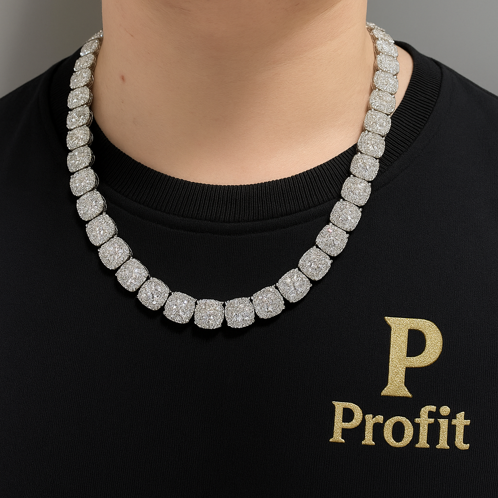 12MM Flip Buckle Iced Gemstone Chain + Bracelet Set