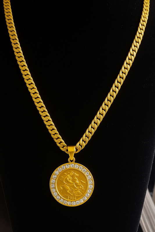 1914 Gold Sovereign Pendant & Chain